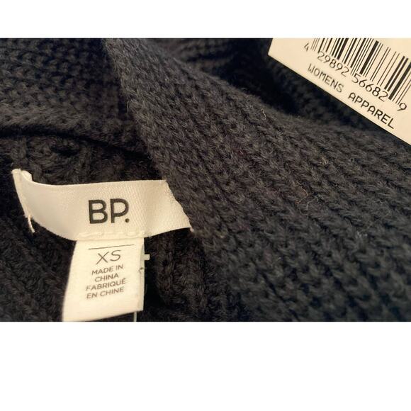 BP. Pointelle Trim Open Front Cardigan Sweater Sz Extra Small/XS in Black NWT - Picture 4 of 6